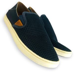 Olukai Womens 7 Pehuea Blue Textile Upper Slip On Casual Shoe